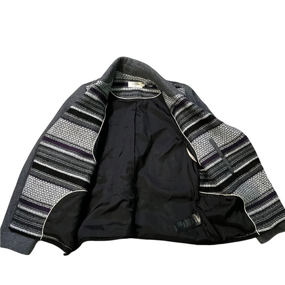 Eleven Paris Teofil Tweed Striped Moto Jacket, Asymmetrical Zip, Relaxed Fit XS - Picture 6 of 15